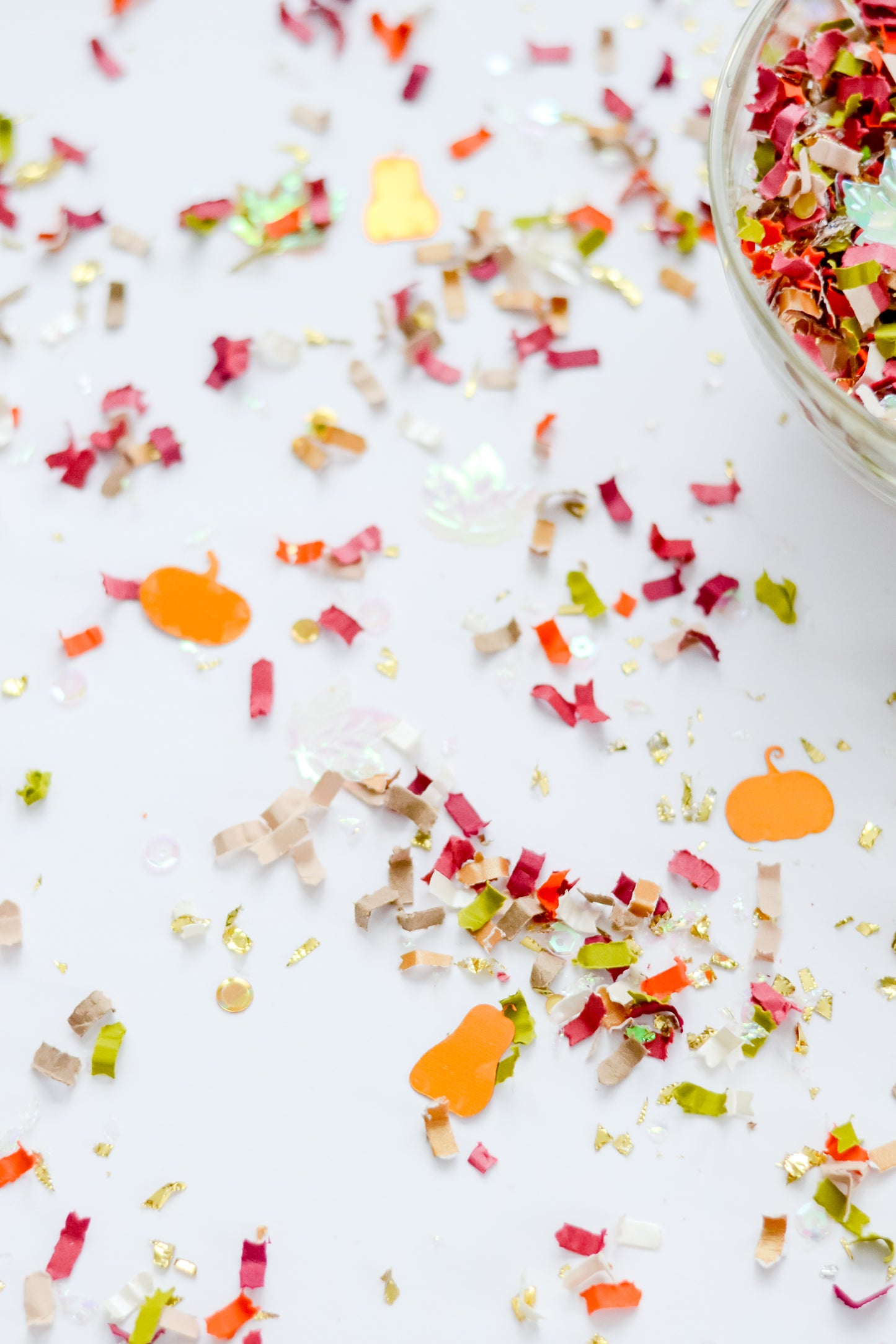 Autumn Fall Confetti Pumpkins Leaves