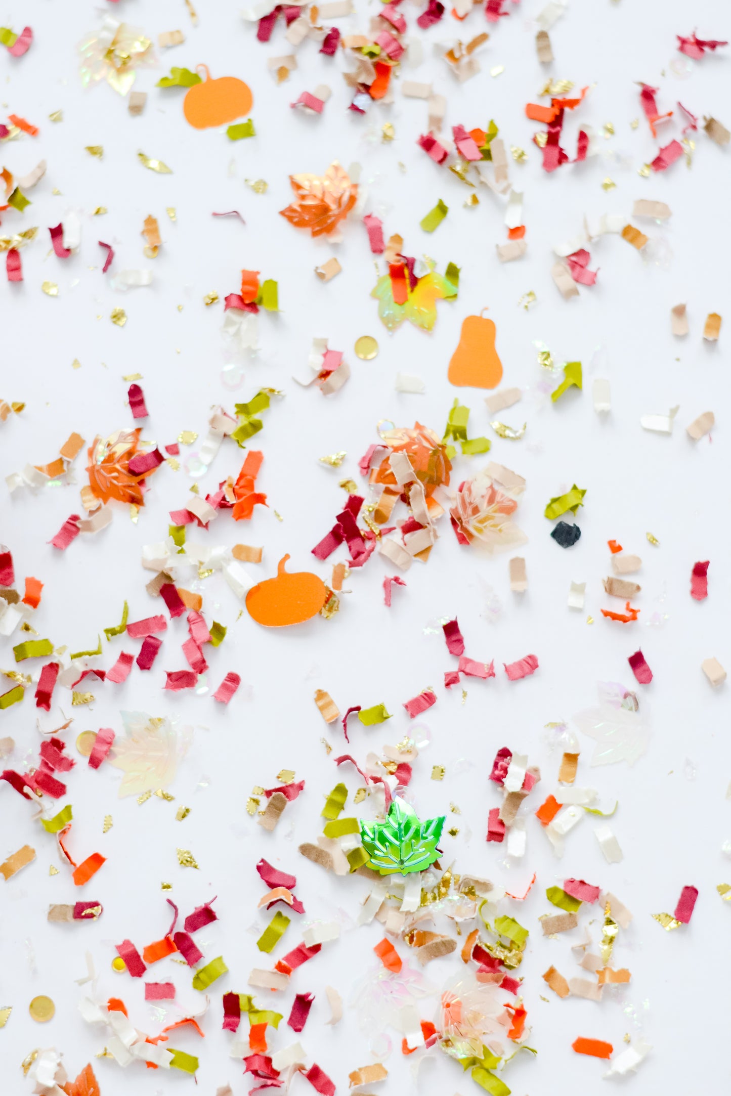 Autumn Fall Confetti Pumpkins Leaves