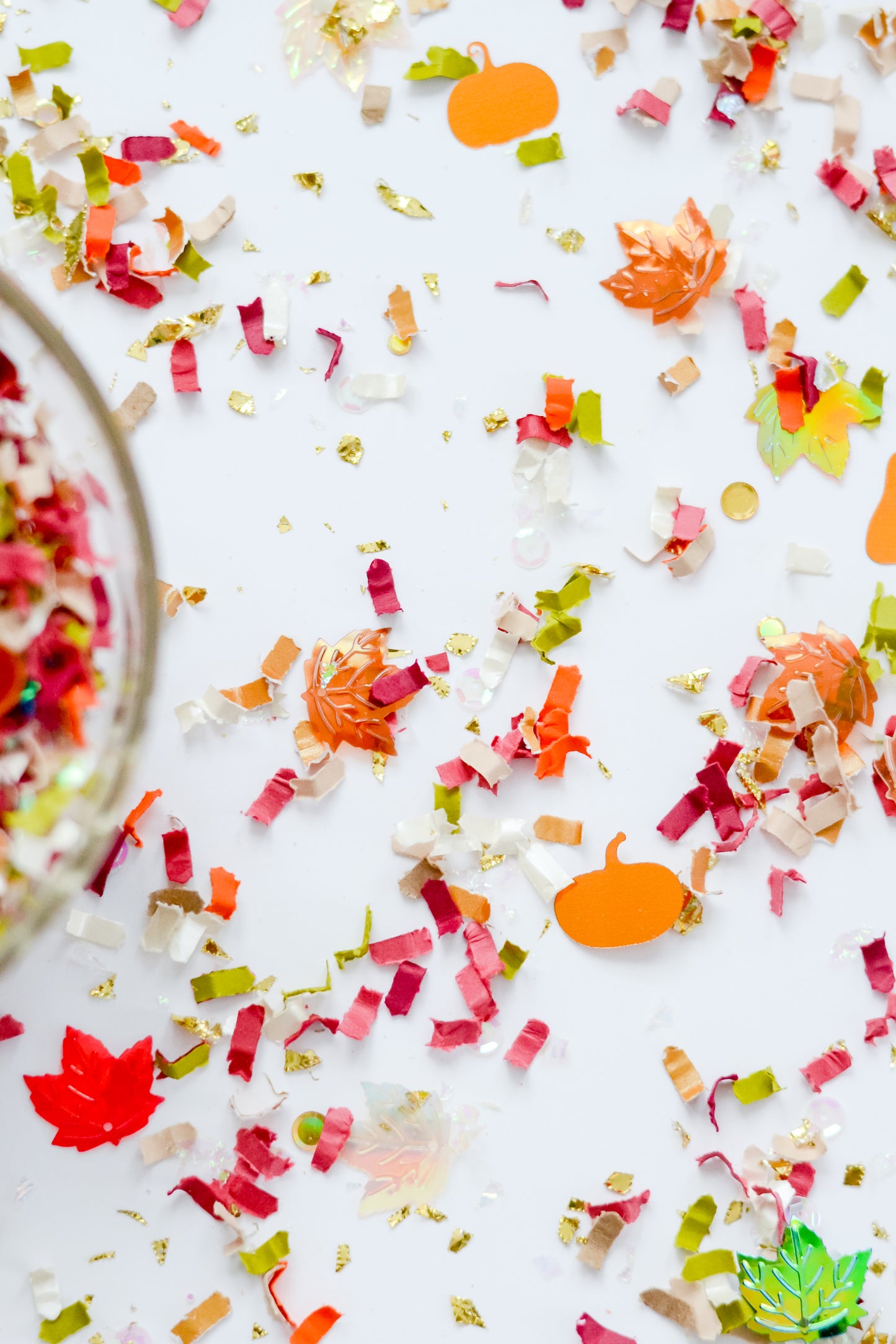 Autumn Fall Confetti Pumpkins Leaves