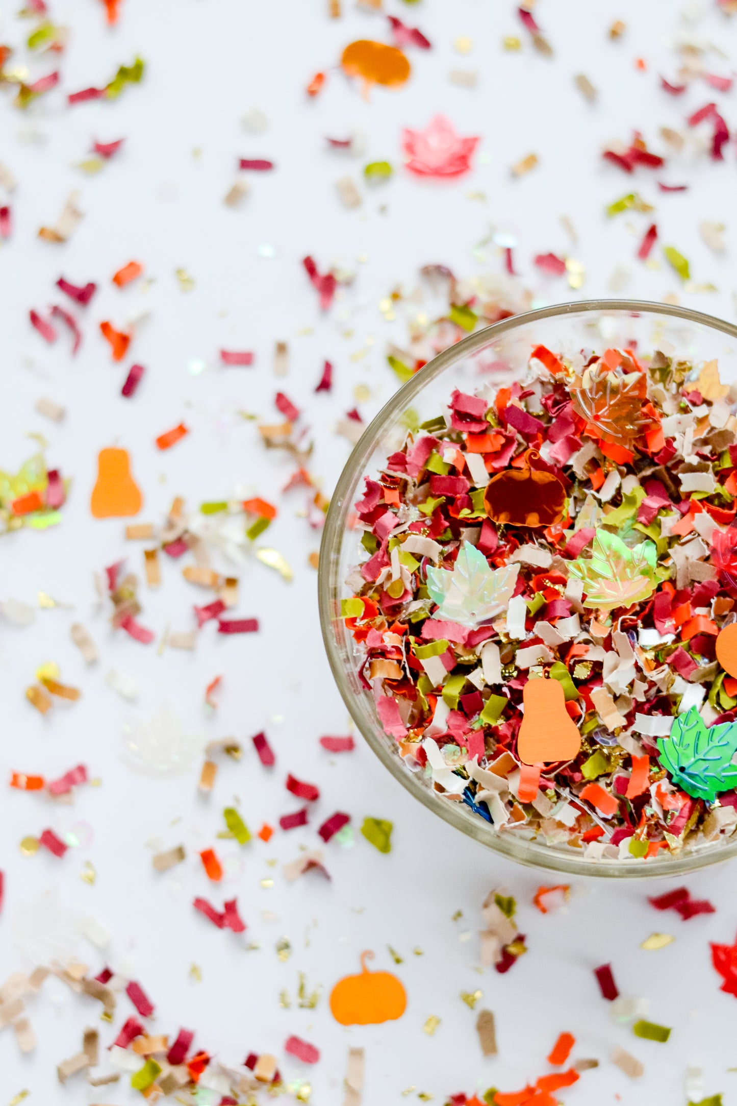 Autumn Fall Confetti Pumpkins Leaves