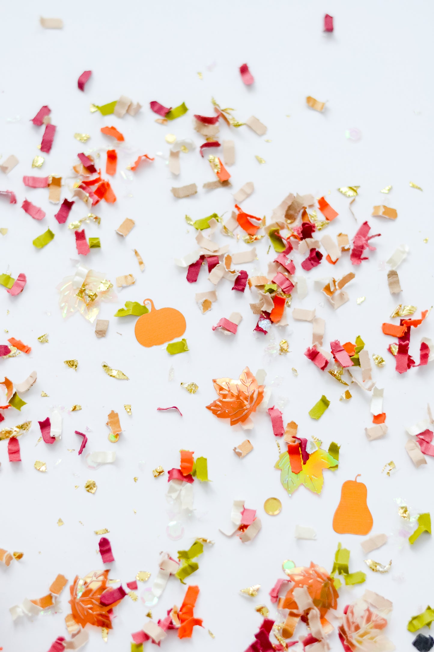 Autumn Fall Confetti Pumpkins Leaves