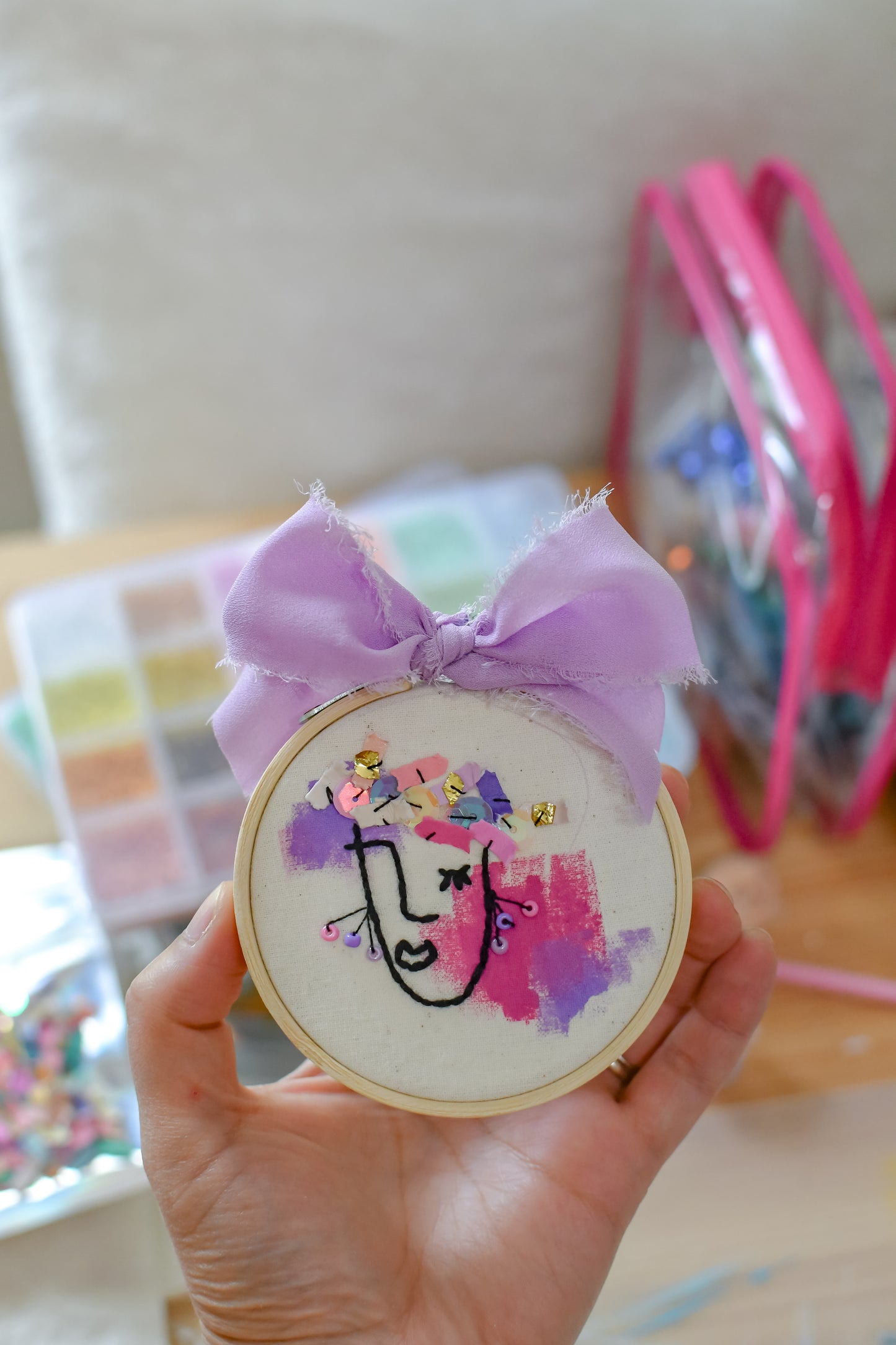 "Marley" Original Mixed Media Embroidery