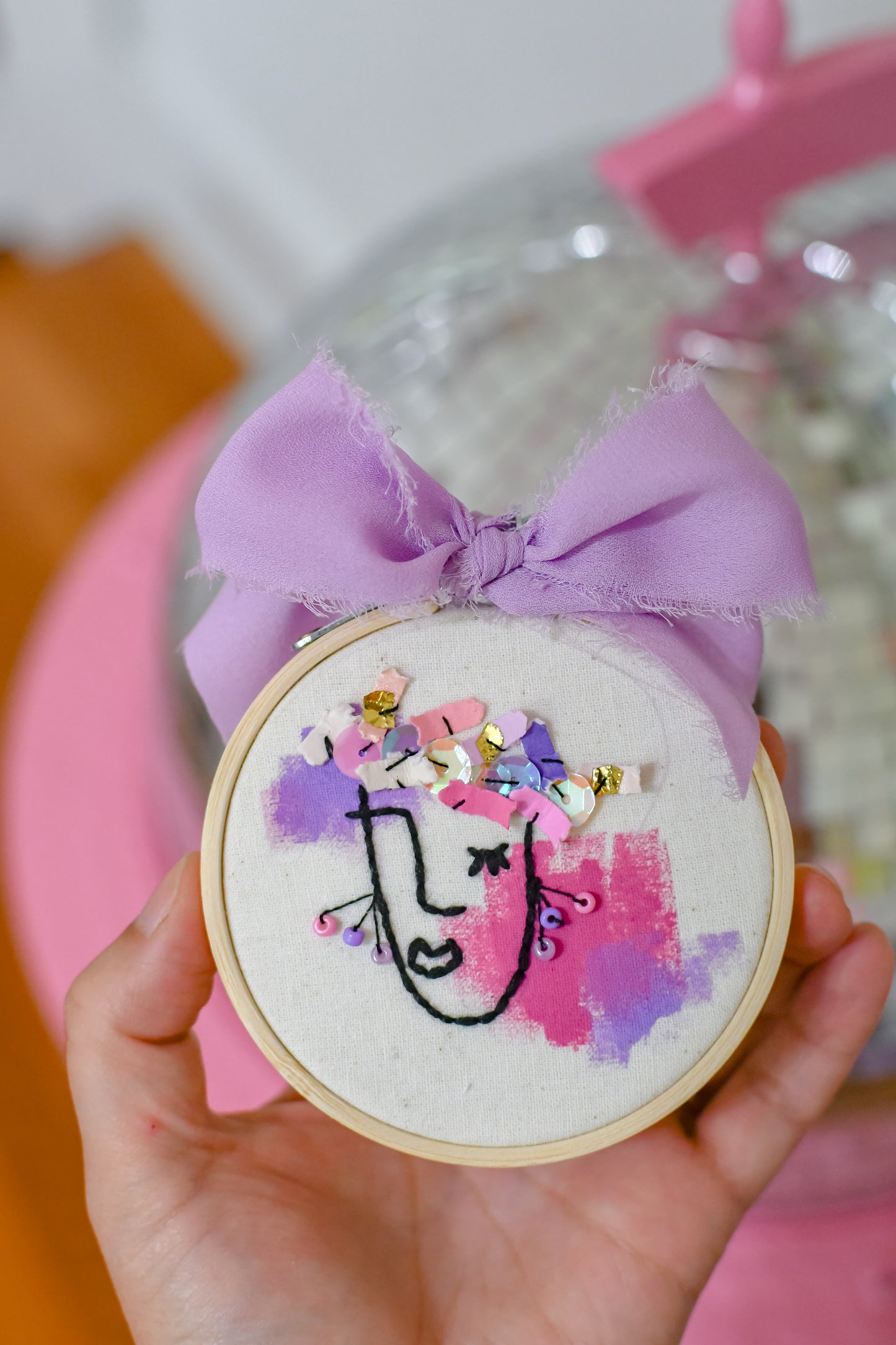 "Marley" Original Mixed Media Embroidery