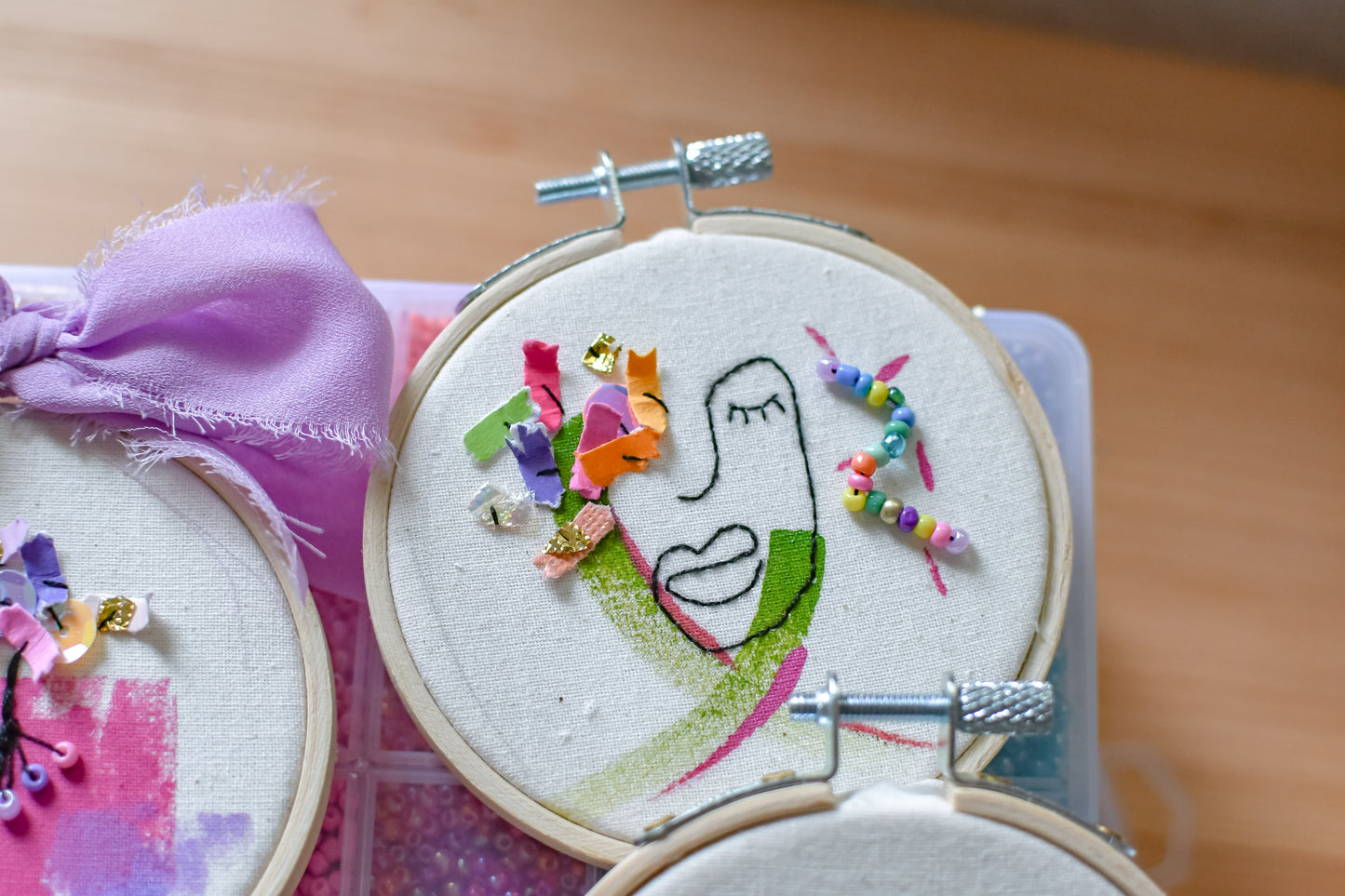"Gemma" Original Mixed Media Embroidery