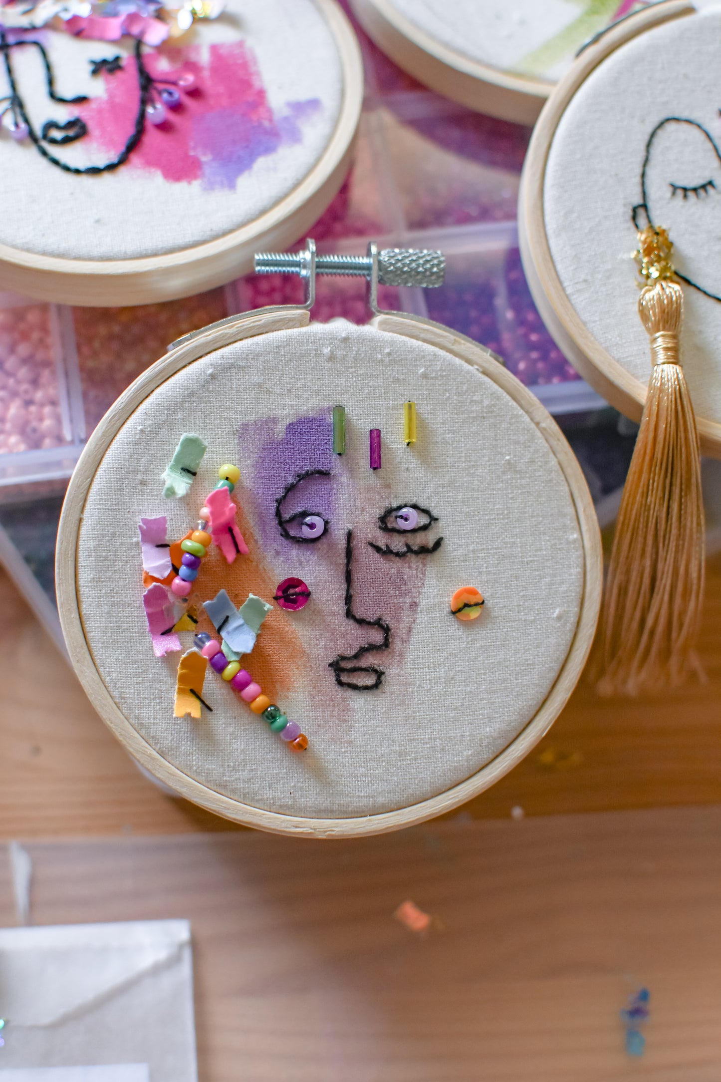 "Liza" Original Mixed Media Embroidery