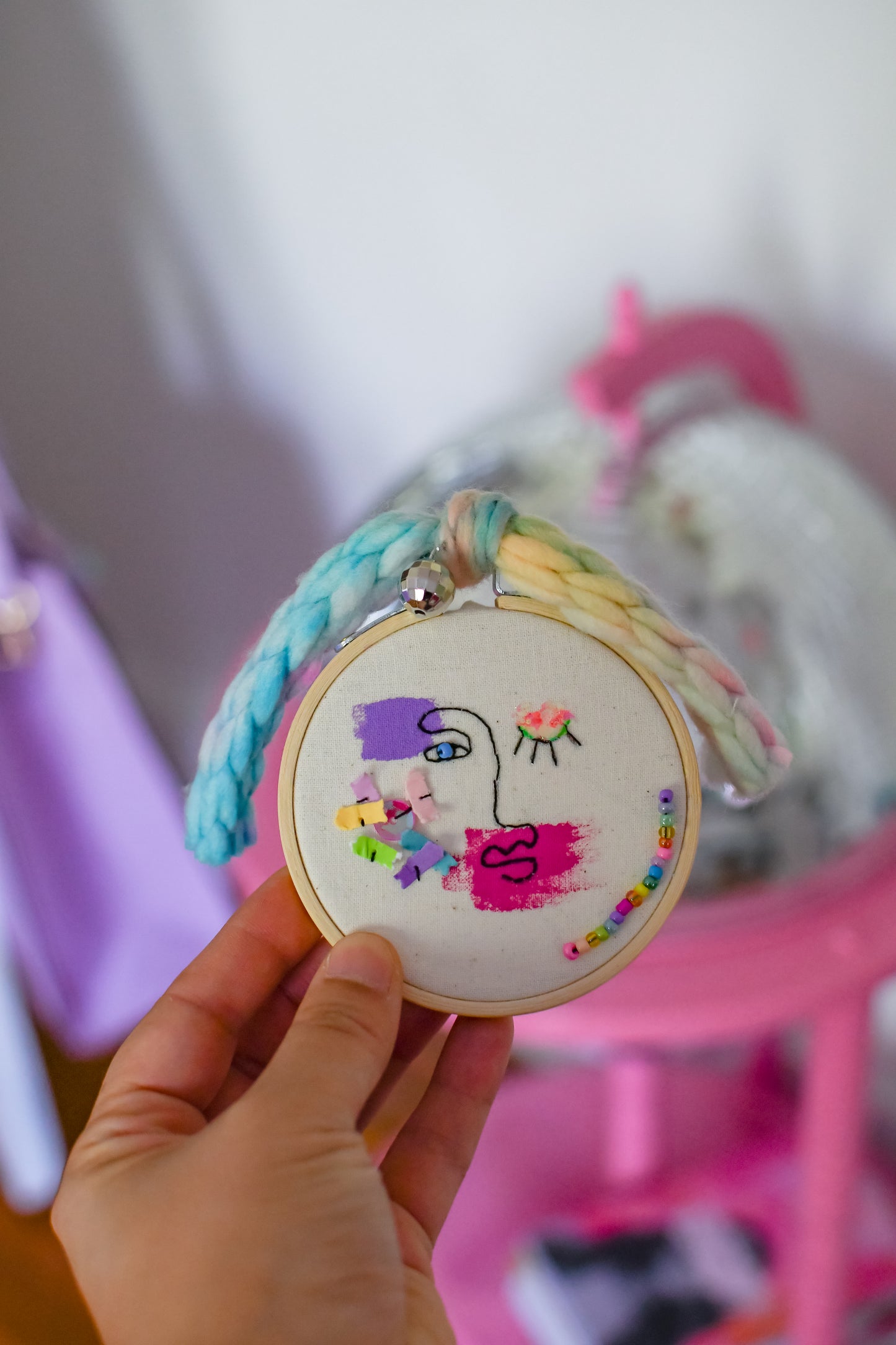 "Juniper" Original Mixed Media Embroidery