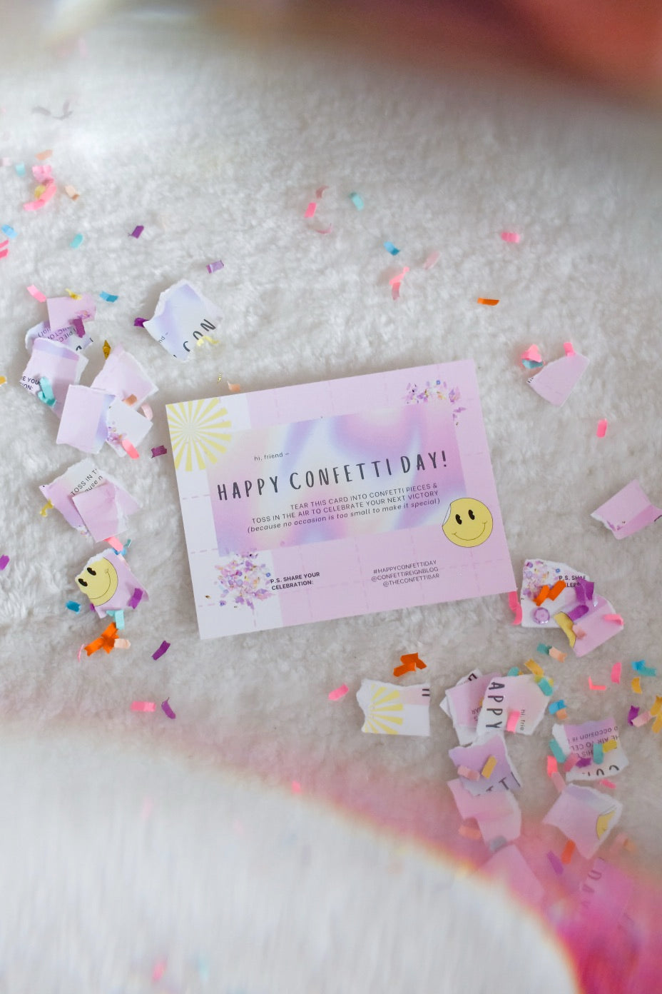 Confetti Day Printable Postcard