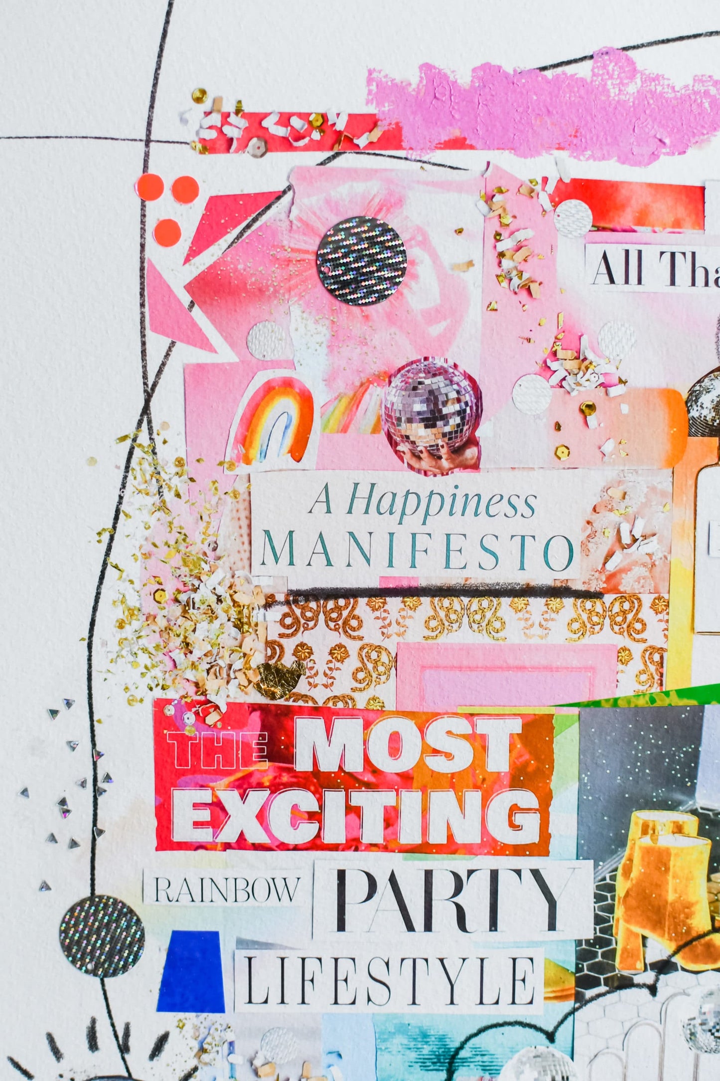disco ball dream magic collage art print by Jessica Serra Huizenga