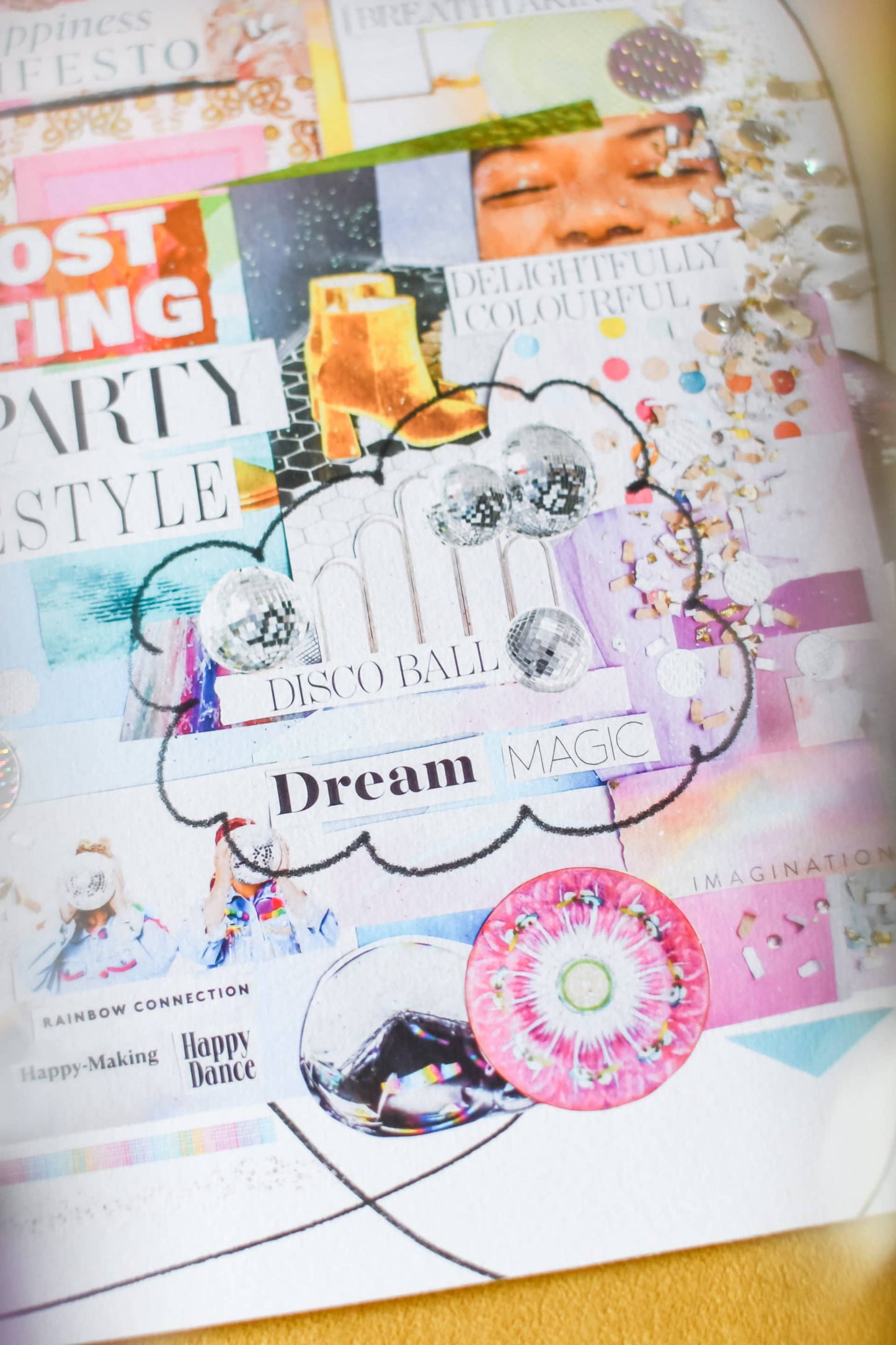 disco ball dream magic collage art print by Jessica Serra Huizenga