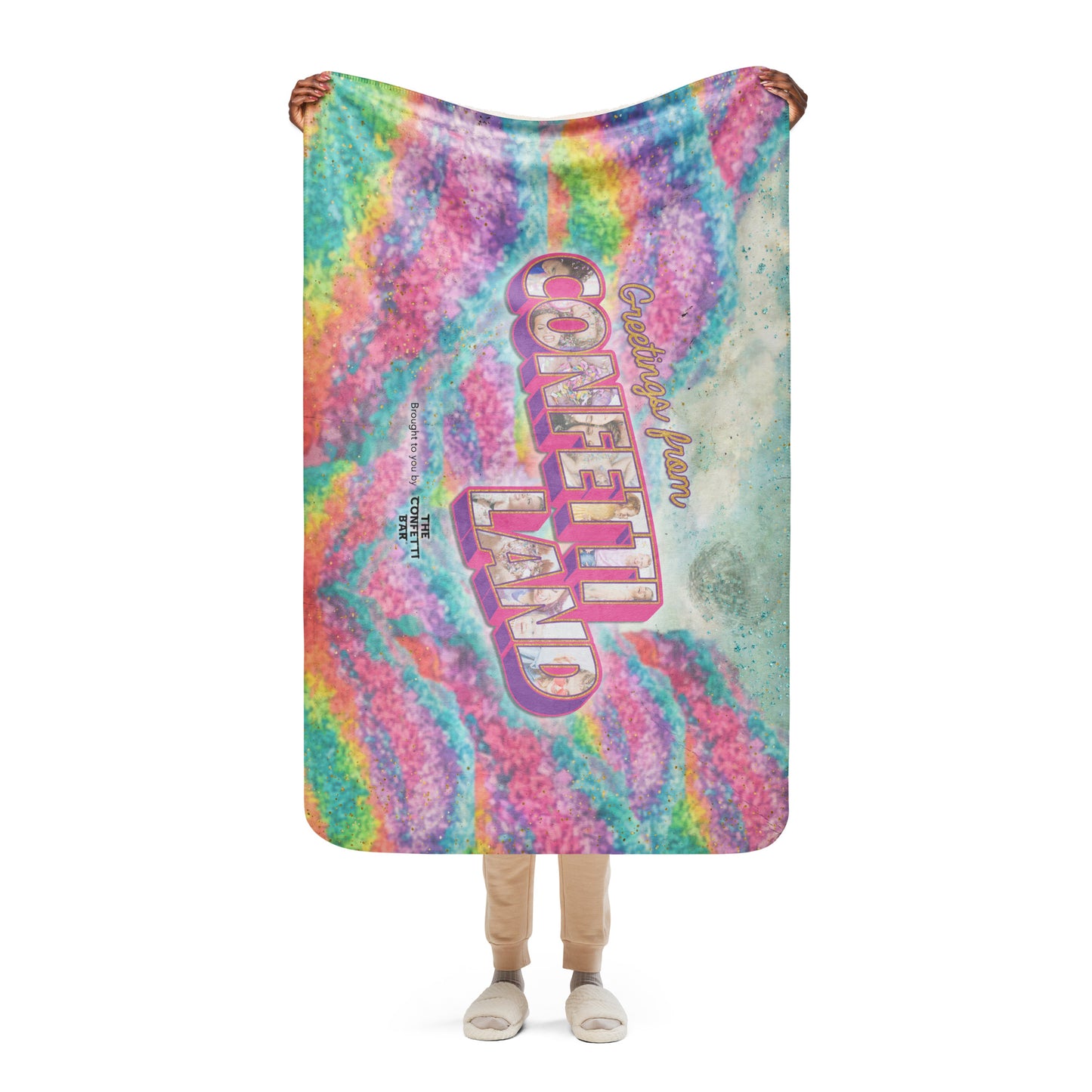 Greetings From Confetti Land Sherpa Blanket