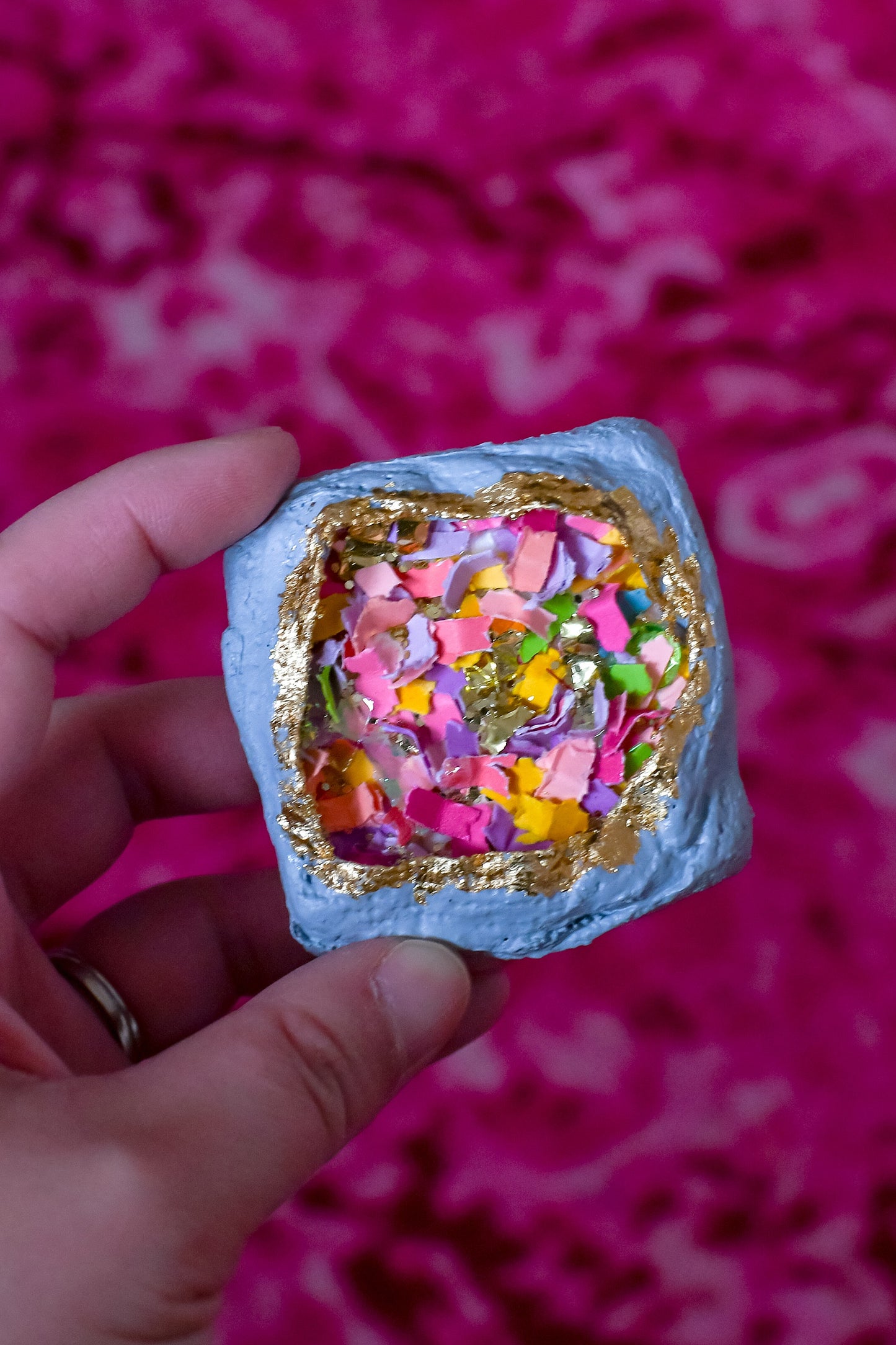 Confetti Geode 032 (Original Art, 2.5"x2.5")