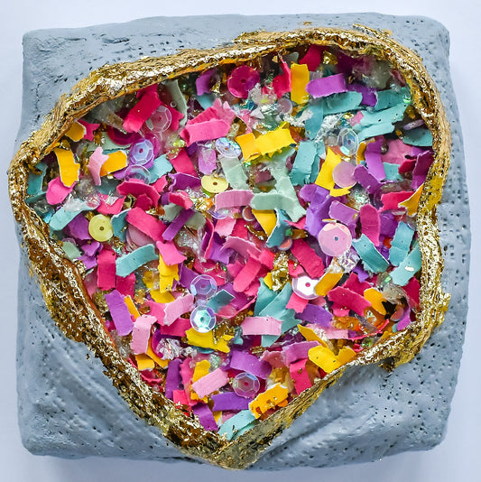 Confetti Geode 043 (Original Art, 4.5"x4.5")