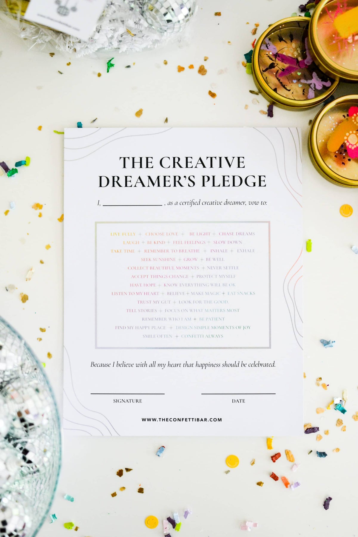 Creative Pledge Example The Creative Dreamer's Pledge – The Confetti Bar