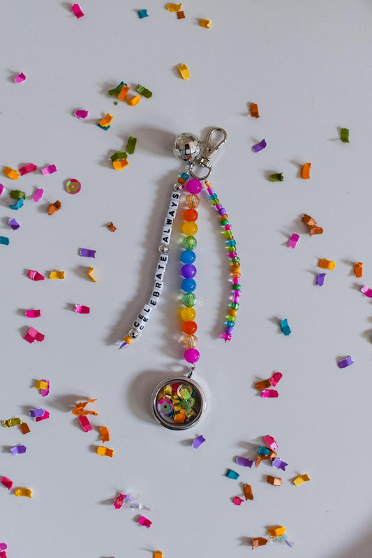 "Celebrate Always" Emergency Confetti Keychain