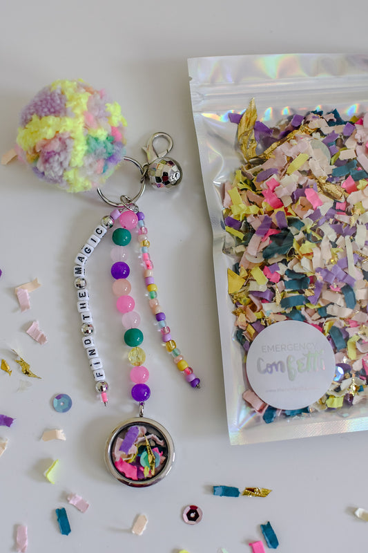 "Find The Magic" Emergency Confetti Keychain