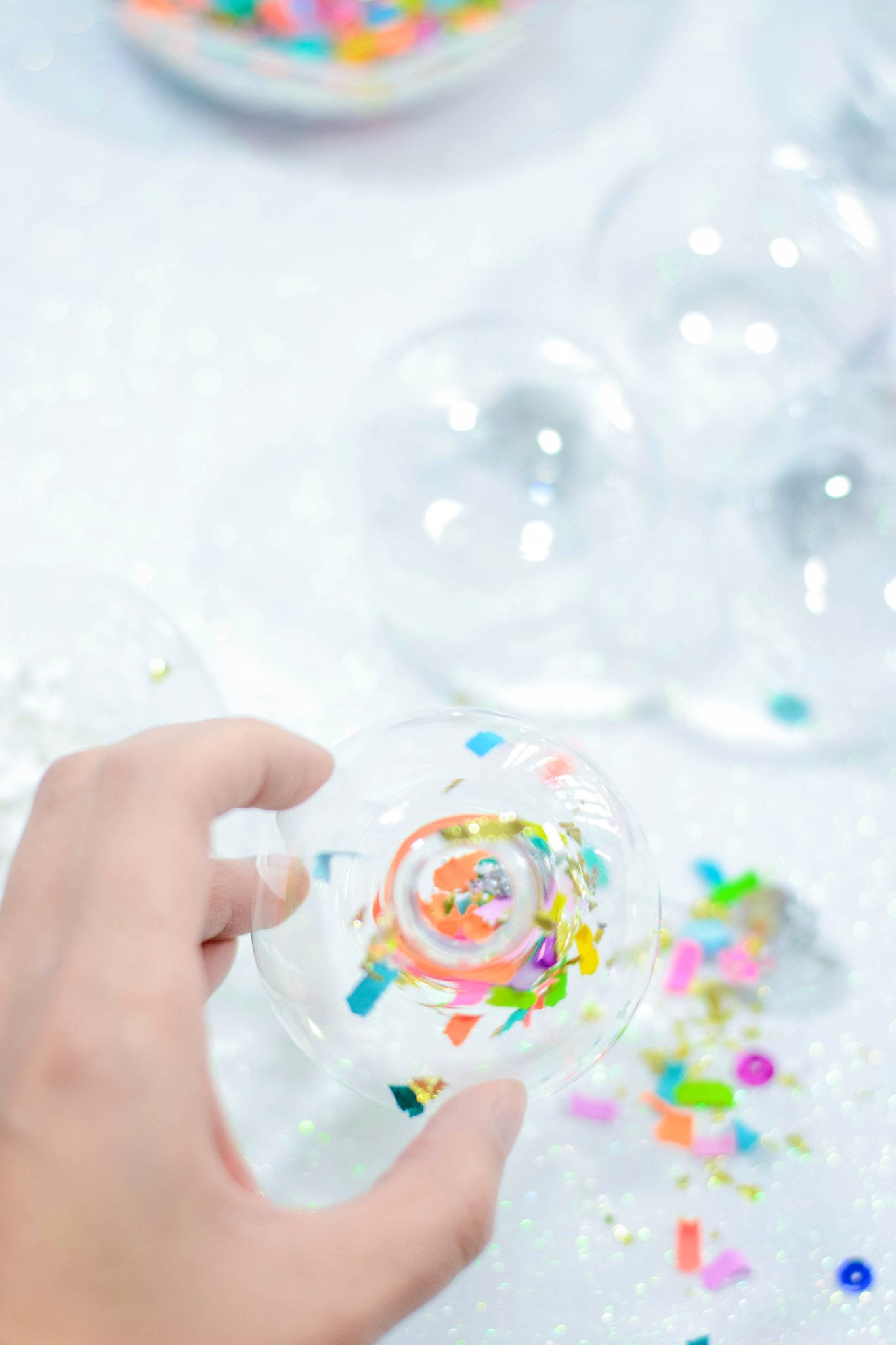 DIY Confetti Holiday Ornaments