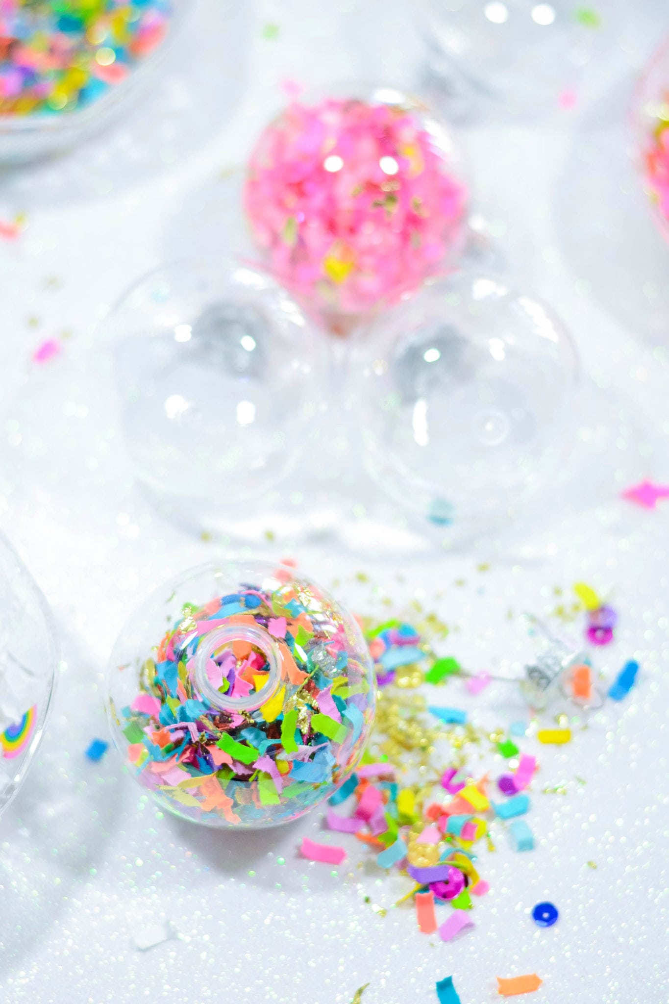 DIY Confetti Holiday Ornaments