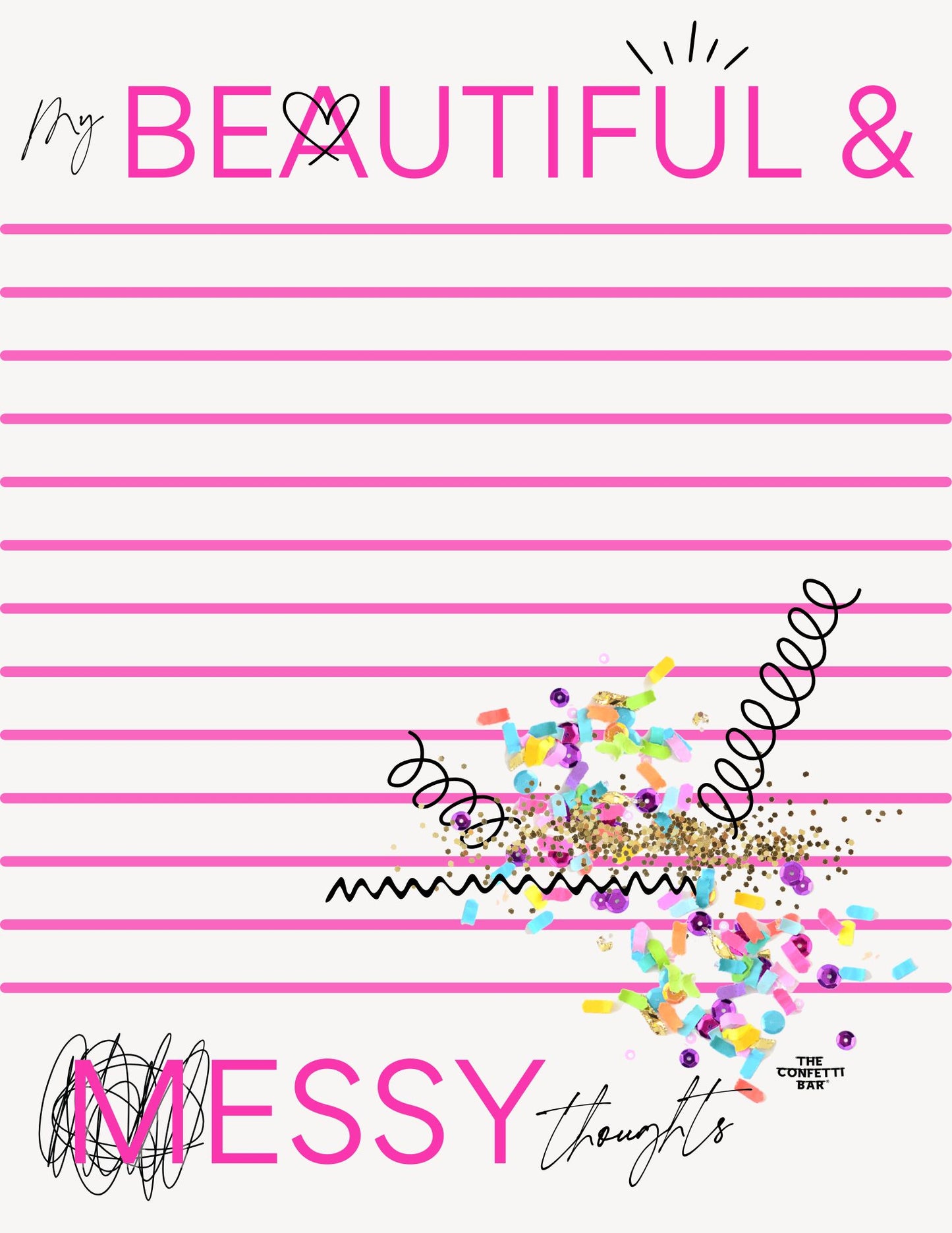 Beautiful & Messy Thoughts Journal (Printable PDF)