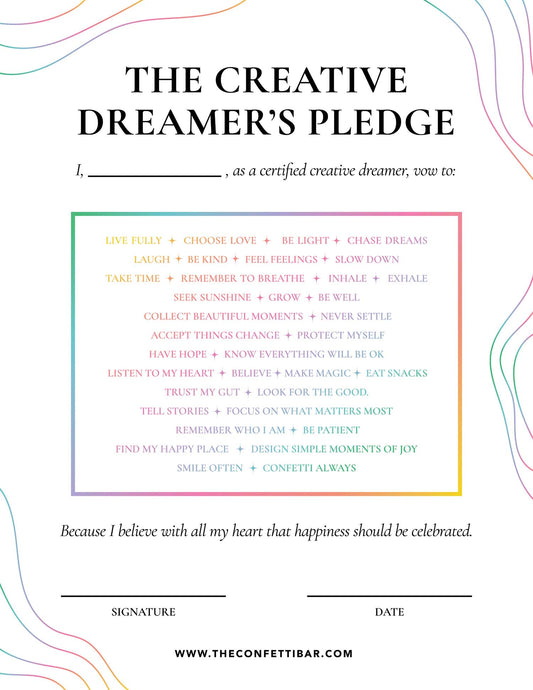 Creative Pledge Example Digital Downloads – The Confetti Bar