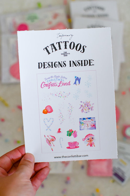 Christmas In Confetti Land Temporary Tattoos