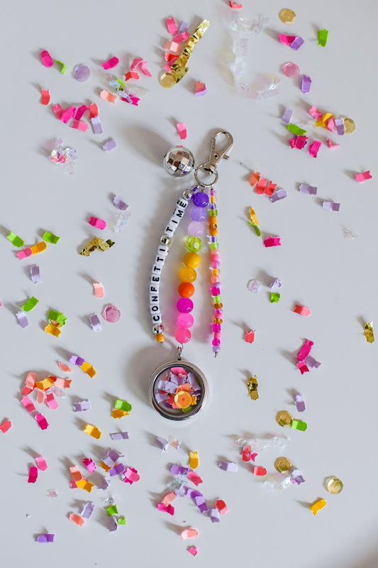 "Confetti Time" Emergency Confetti Keychain