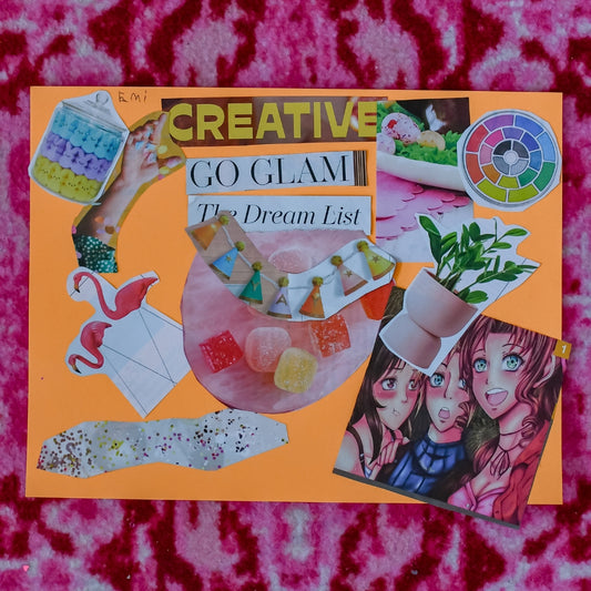 "Creative Dream List" | original collage by Emi, age 5