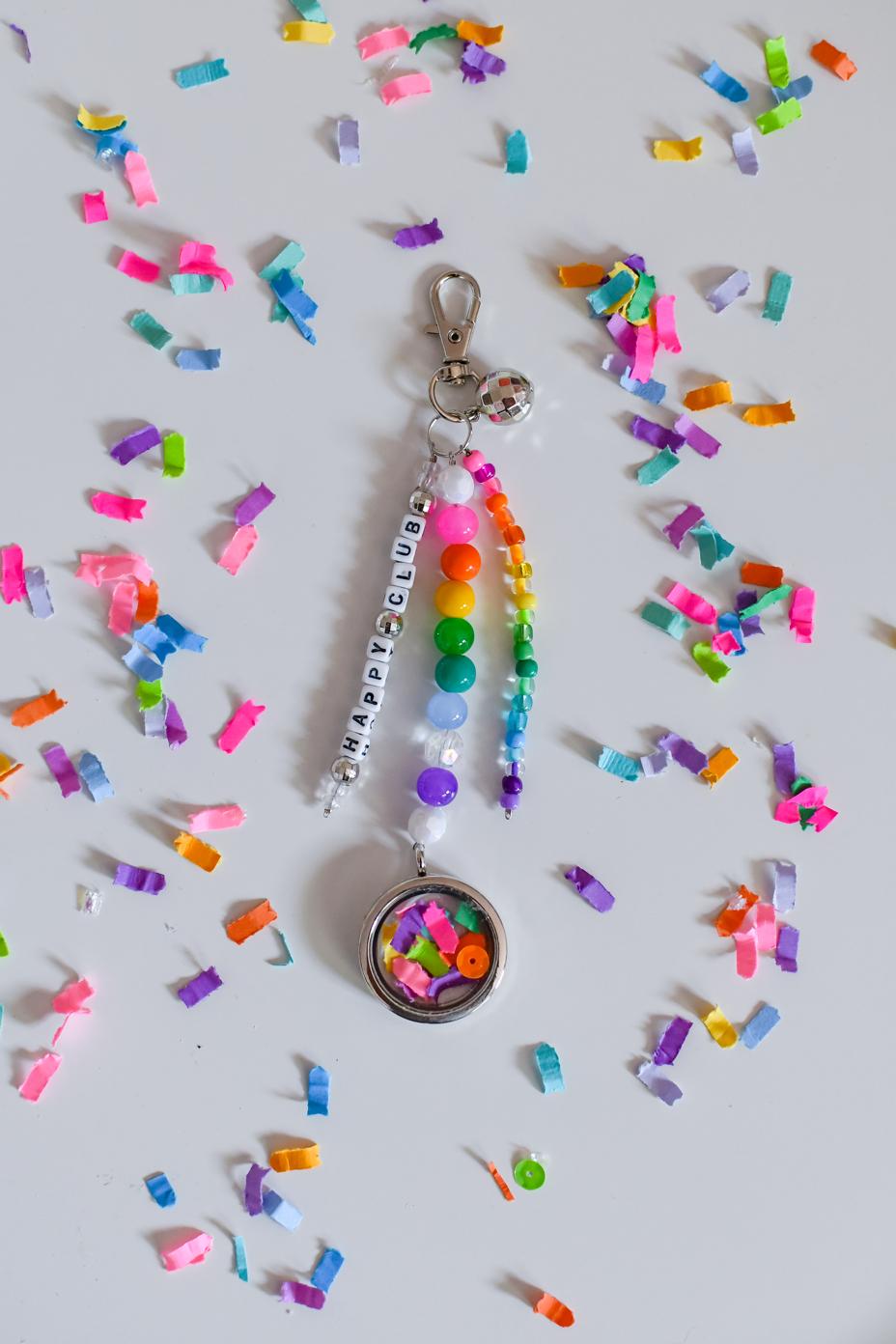 "Happy Club" Emergency Confetti Keychain