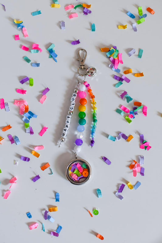 "Happy Club" Emergency Confetti Keychain