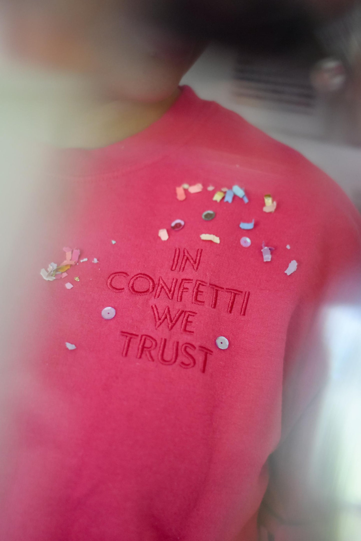 In Confetti We Trust Pink Crewneck Sweatshirt