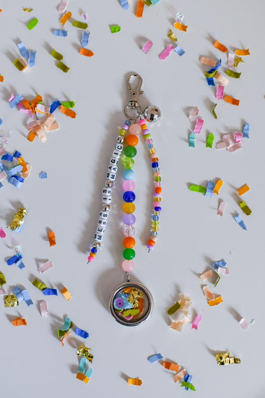 "Mess Is Magic" Emergency Confetti Keychain