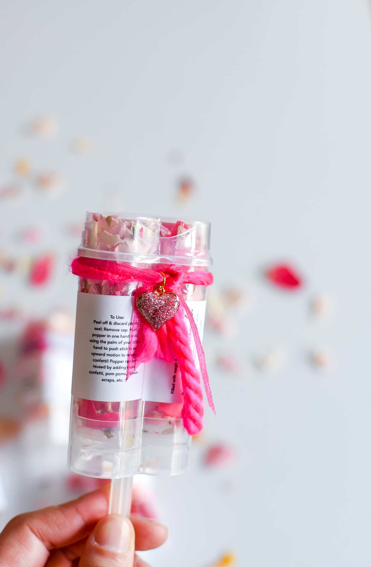 Heart Shaped Valentine's Day Confetti Poppers