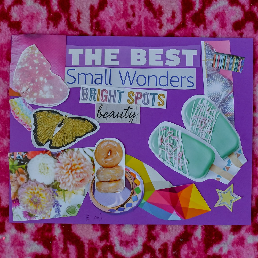 "The Best Bright Spots" | original collage by Emi, age 5