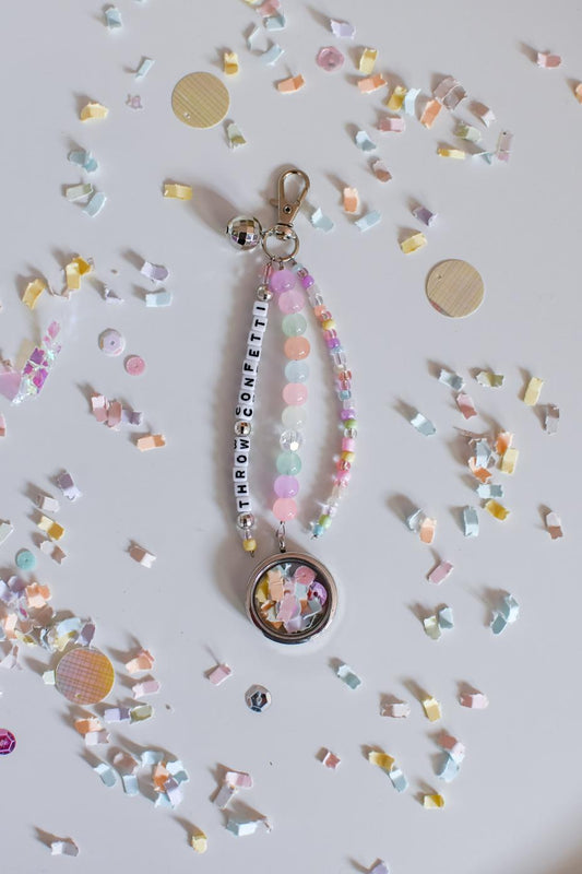 "Throw Confetti" Emergency Confetti Keychain