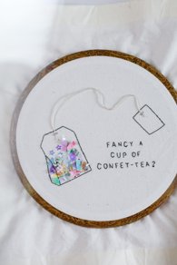 Cup of Confet-tea Hand Embroidery PDF Pattern