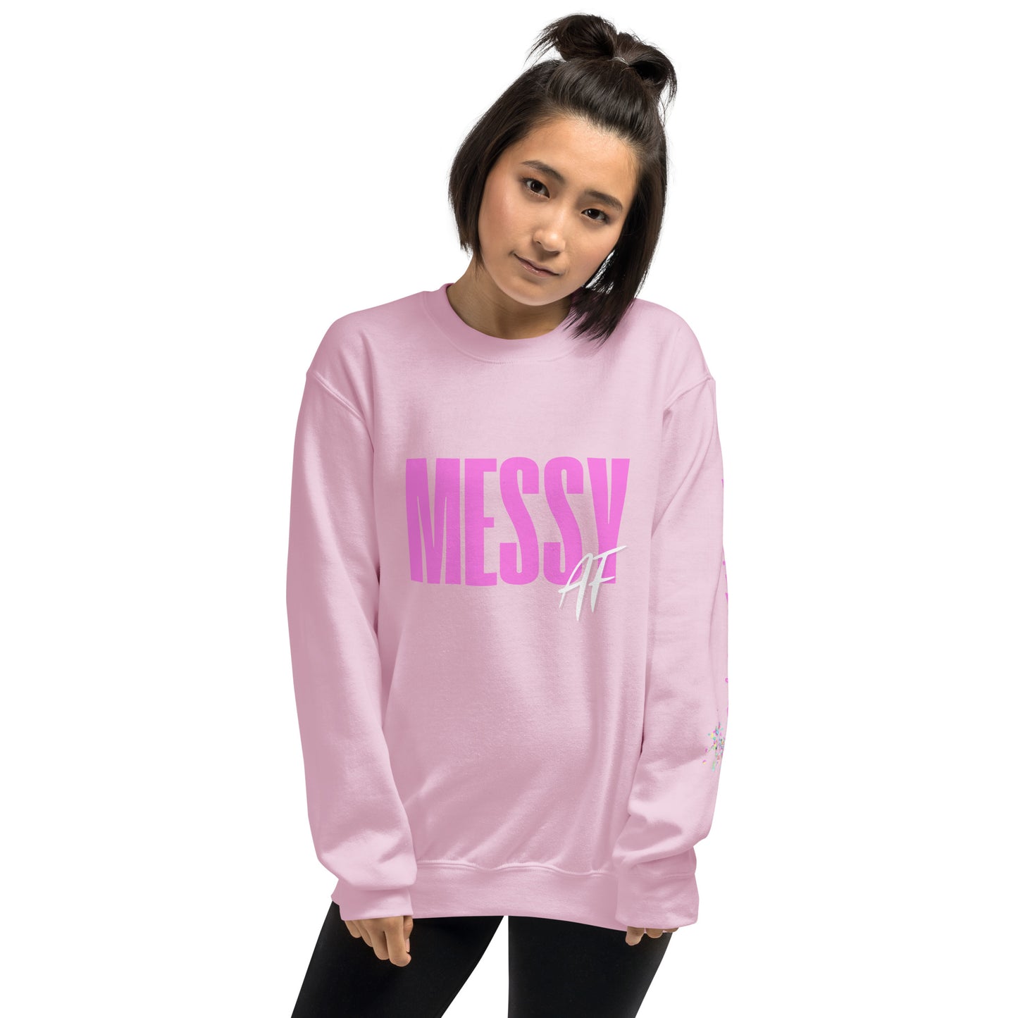 MESSY AF (but also beautiful) Pink Crewneck Sweatshirt